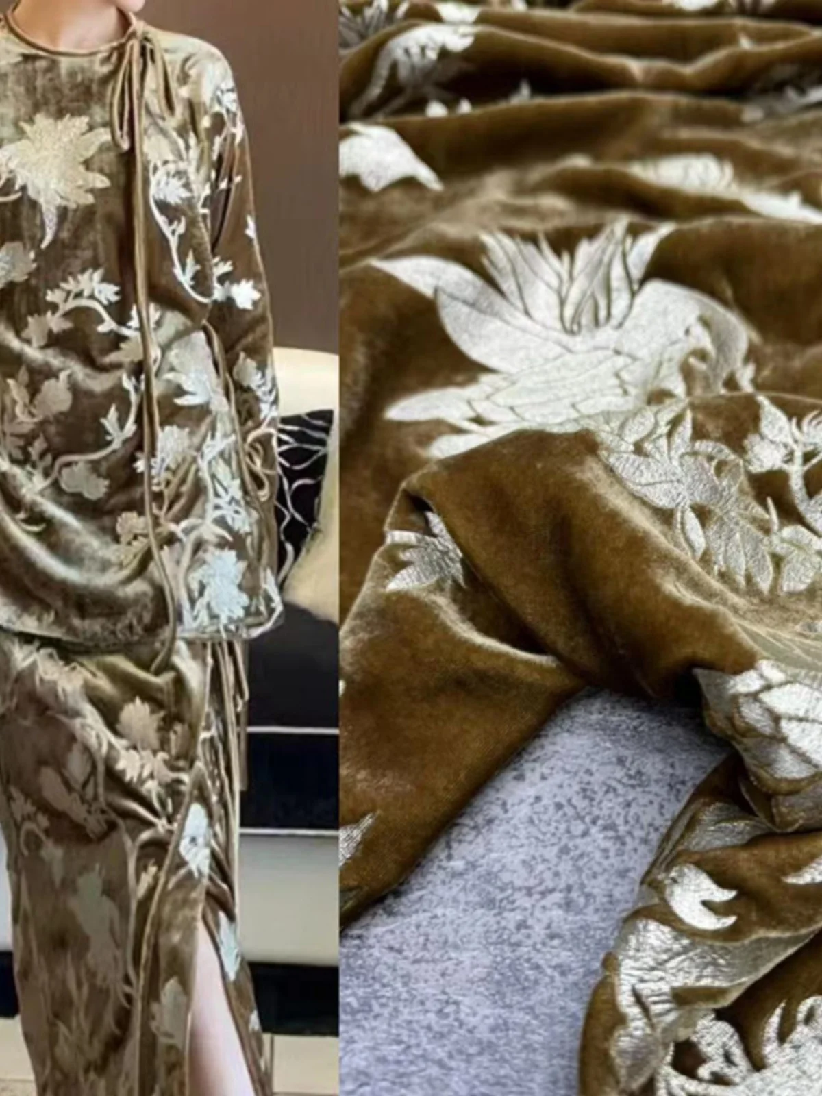 

Набор из золотистой шелковой бархатной ткани: жилет, хлопковая куртка, китайские традиционные изделия ручной работы, декорации для дома, губчатые подушечки