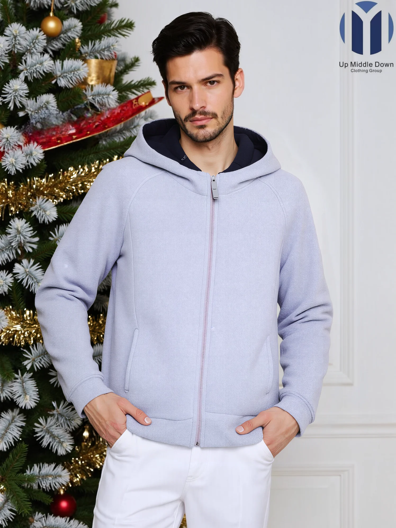 

1 Pack Unisex Fall/Winter Thick Fleece Hooded Cardigan - Warm Minimalist Casual Outerwear