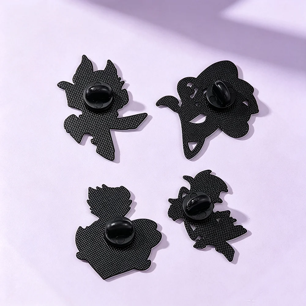 4Pcs Anime Demon Characters Enamel Pins, Cute Brooch Set