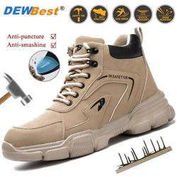 2024 Men's High-top Cotton Shoes Safety Shoes Steel Toe Men's Wear-resistant Construction Anti-puncture Anti-smash Work Shoes