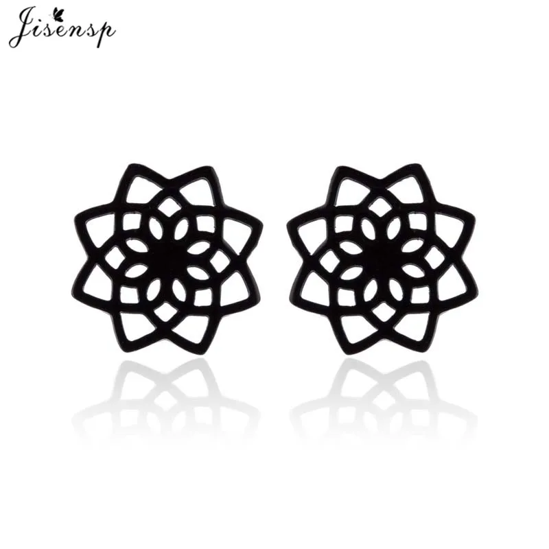 بوهو الفولاذ المقاوم للصدأ ماندالا القرط للنساء رومانسية زهرة الورد الأذن مجوهرات السيدات عادية اليومية لوتس أقراط الملحقات #5