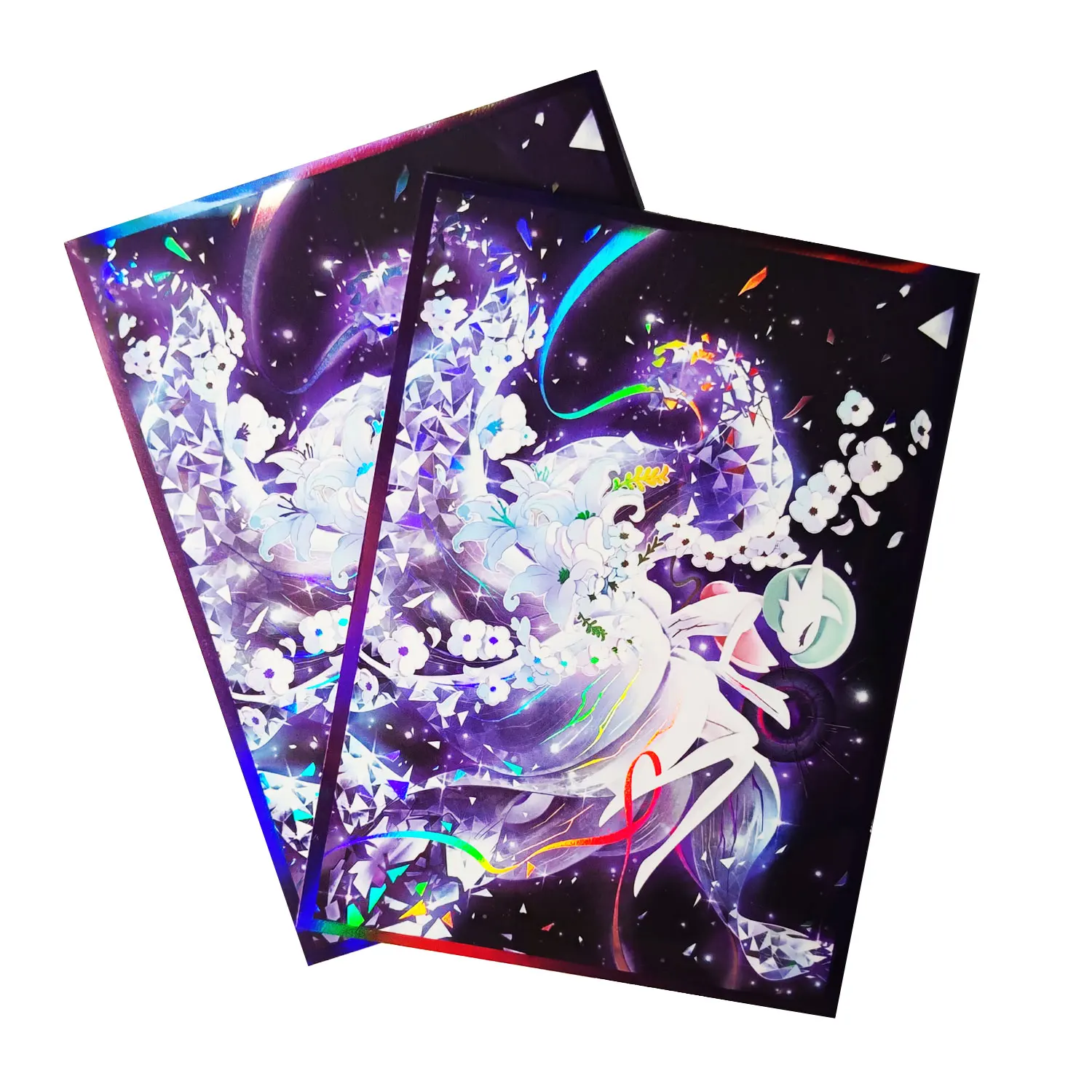 60PCS HOLO Anime Card Sleeves 66x91mm Board Game Cards Protector Card Shield Double Card Cover for PTCG/PKM/MGT WS Trading Cards