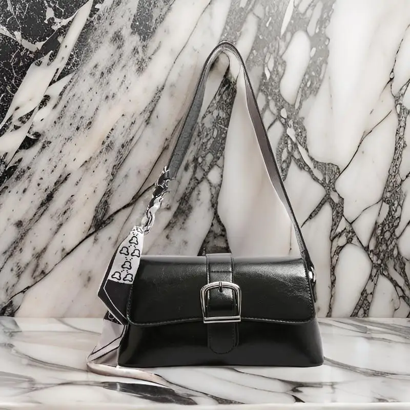 

Stylish Minimalist Shopper Bag Vintage Crossbody Handbag Leather Clutch Elegant Solid Color Designer Tote