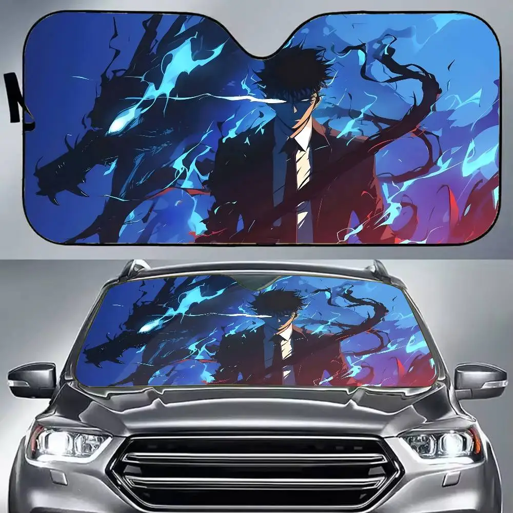 

Solo Leveling kOREAN ANIME Car SunShade Summer Windscreen Foldable UV Protection Heat Blocking windshield cover
