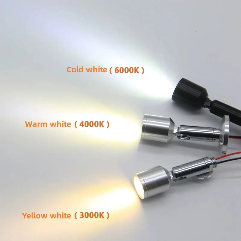 4PCS 12V LED Low Voltage Mini Spotlight Display Case 1W Spotlight M8 Threaded Wine Cabinet,Jewelry Spotlight 24V Lamp Holder