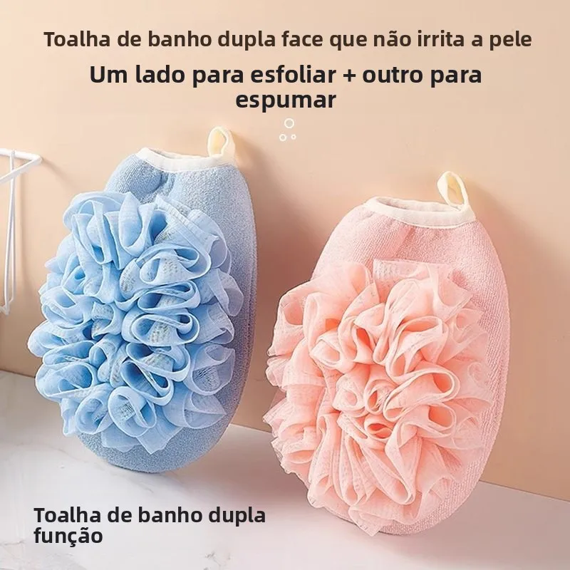 ツーインワンバスフラワースクラブタオル-女性用-ディープクリーニング-強力泥落とし-家庭用バスタオル-強力角質除去