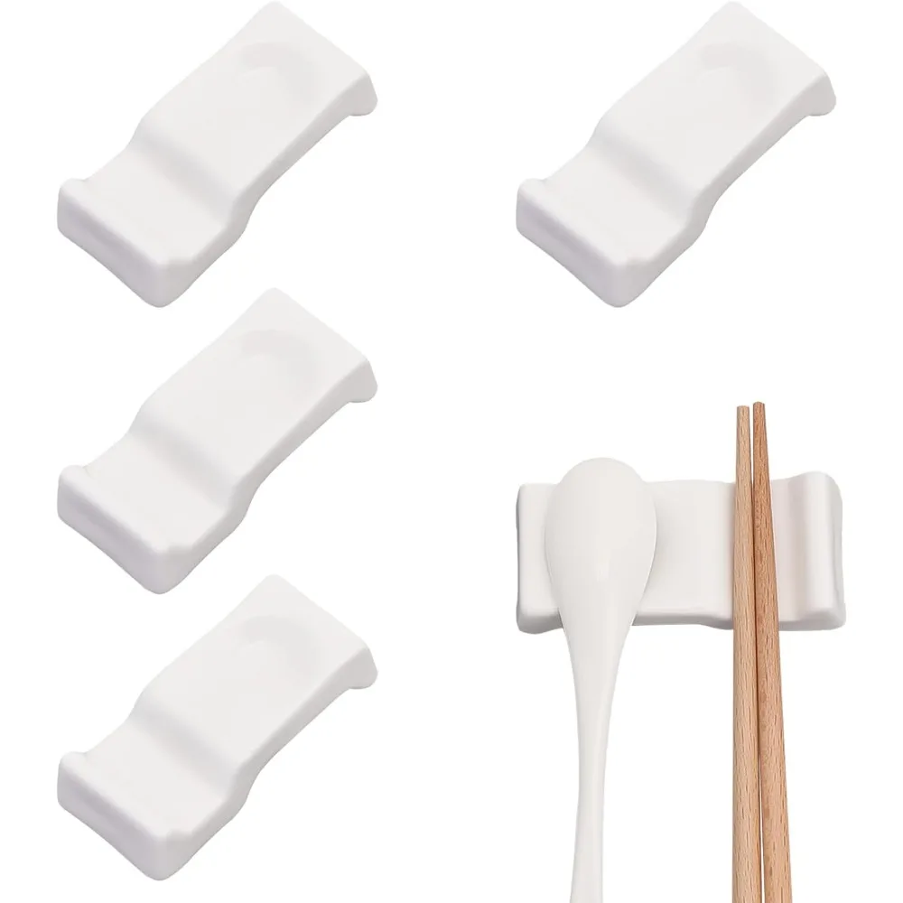 4Pcs Ceramics Chopsticks Rests Spoon Stand Fork Holder for Chopsticks Home Decoration