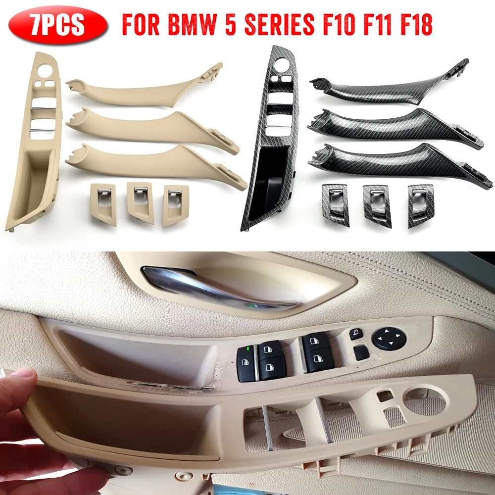 

LHD Interior Plastic Door Armrest Window Switch Panel Pull Handle 7pcs Set For BMW 5 Series F10 F11 F18 520i 523i 525i 528i 535i