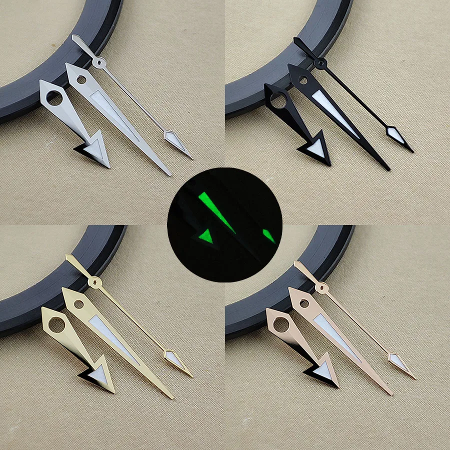 NH35 Hands modify silver Gun Color Rose gold Watch Accessory C3 Green Luminous Hands For NH34 NH35 NH36 4R 7S Mechanics Movement