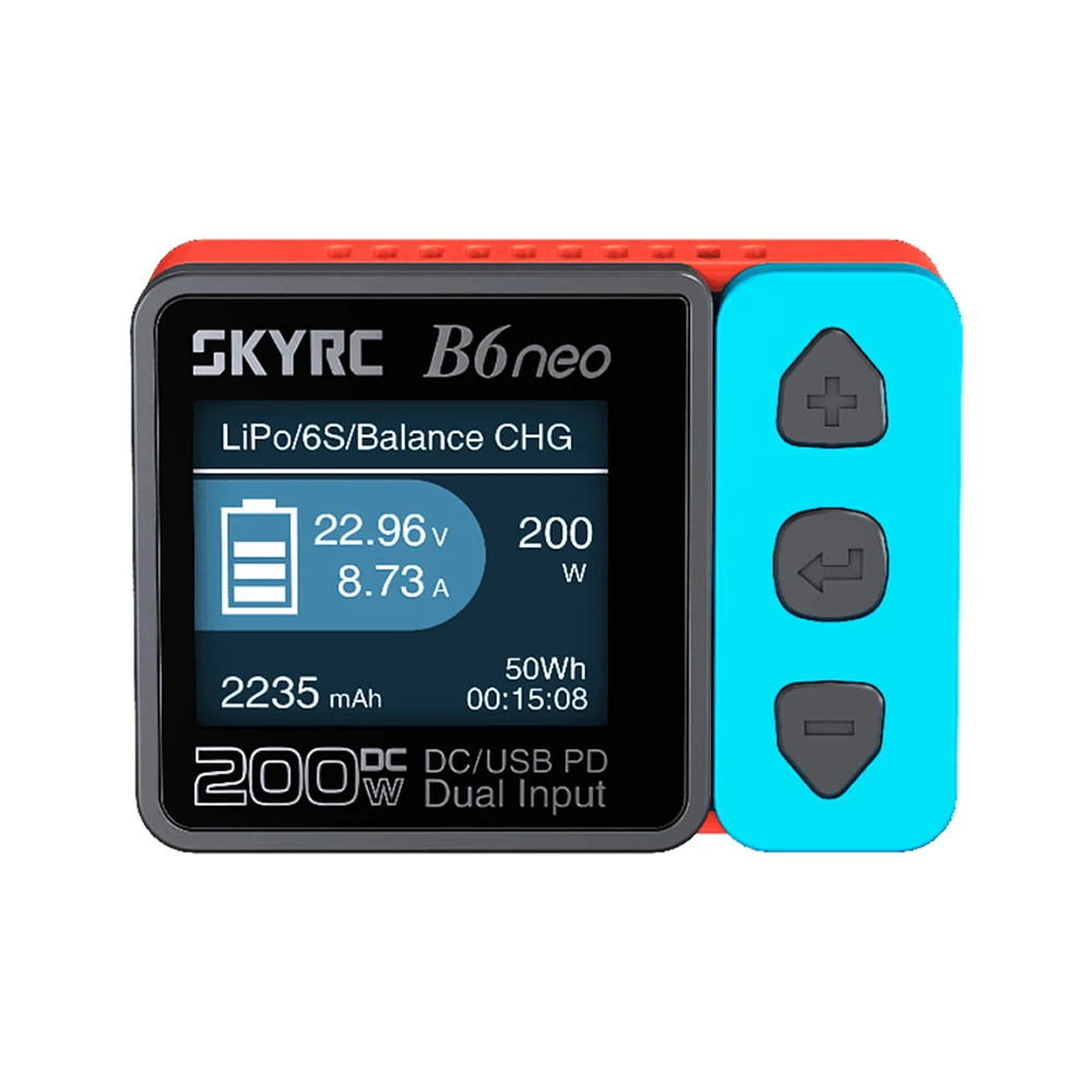 SkyRC B6 neo Smart Charger DC 200W PD 80W LiPo Battery Balance Charger SK-100198 Compact 6S Charger Discharger