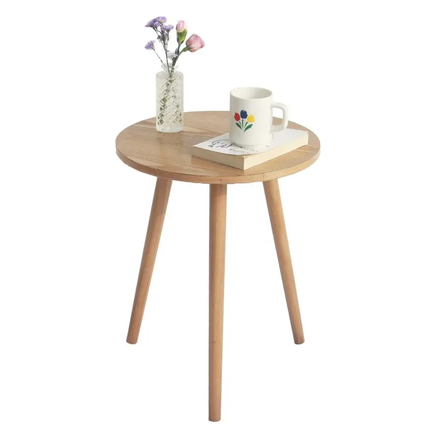 

Side Table Round, Small Accent Table Nightstand Modern End Table for Living Room Bedroom Office Small Spaces, 15.75D x 19.69HNat