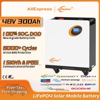 2025 New jsdsolar 48V 300Ah Mobile LiFePO4 Battery 15KWh Solar Battery with BMS 6000+ Cycles Parallel CAN BUS RS485 for Home