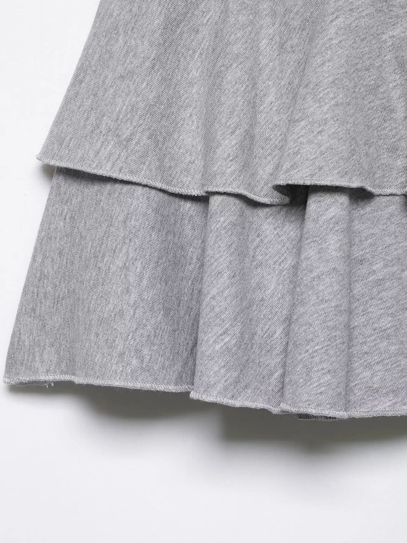 HH Damen Stufenrock mit Rüschen, Grauer Minirock mit Kordelzug und Hoher Taille, Niedlicher Y2K Preppy Casual Streetwear & Ausgeh-Rock – Detail 8