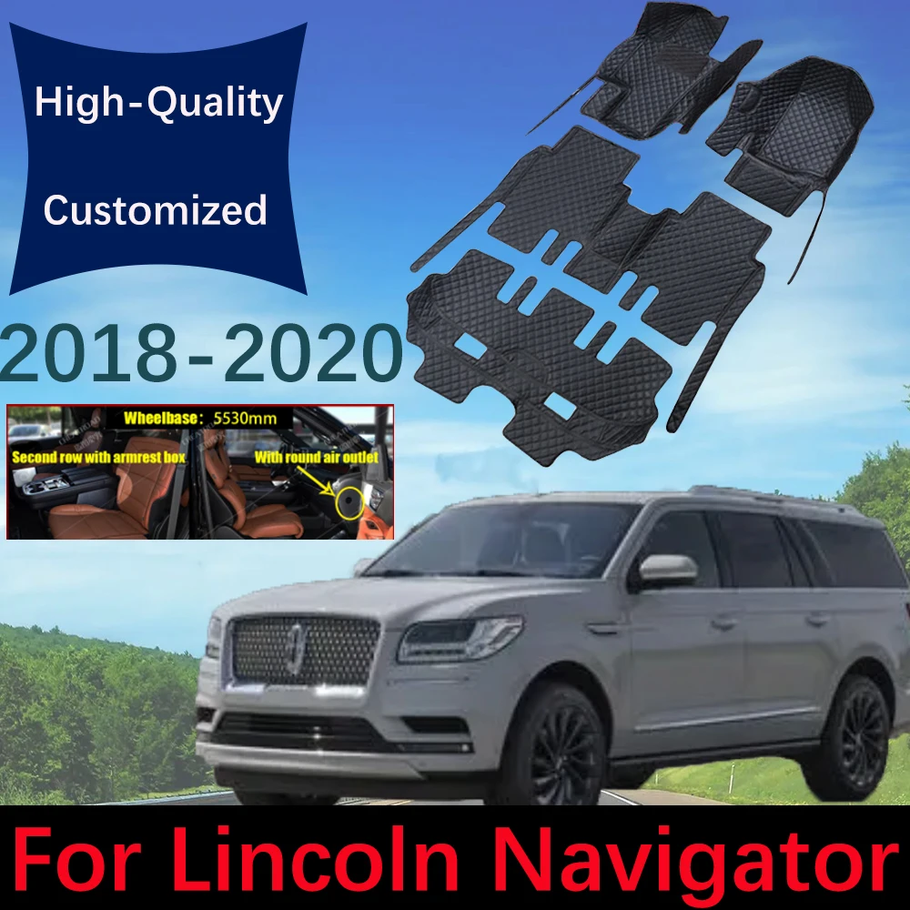 

Custom Leather Car Floor Mats For Lincoln Navigator 2018 2019 2020 Automobile Carpet Rugs Auto Foot Pads Interior Accessories