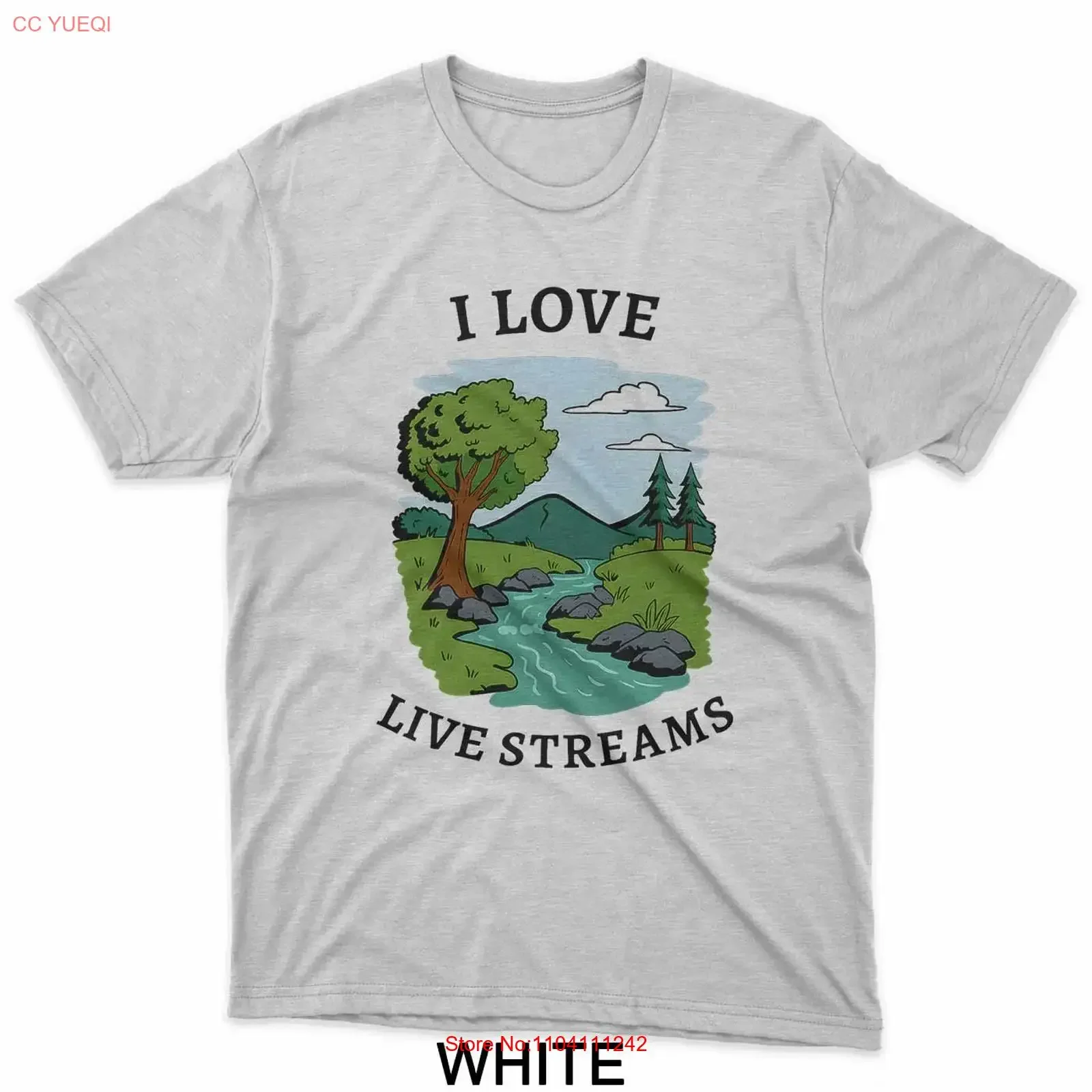 I Love Live Streams Funny for T Shirt vintage Washed Stretched Casual Stylish fashion Comfortable Soft Versatile Breathable