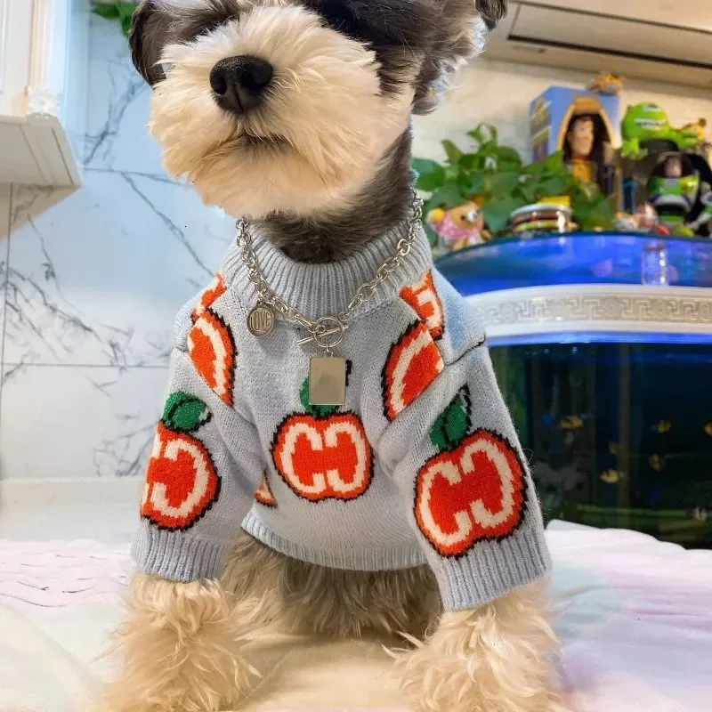 Letter Sweater Pet Dog Clothes Cotton Sweatshirt Clothing Dogs Warm Cute Print Autumn Winter Gary Boy Mascotas