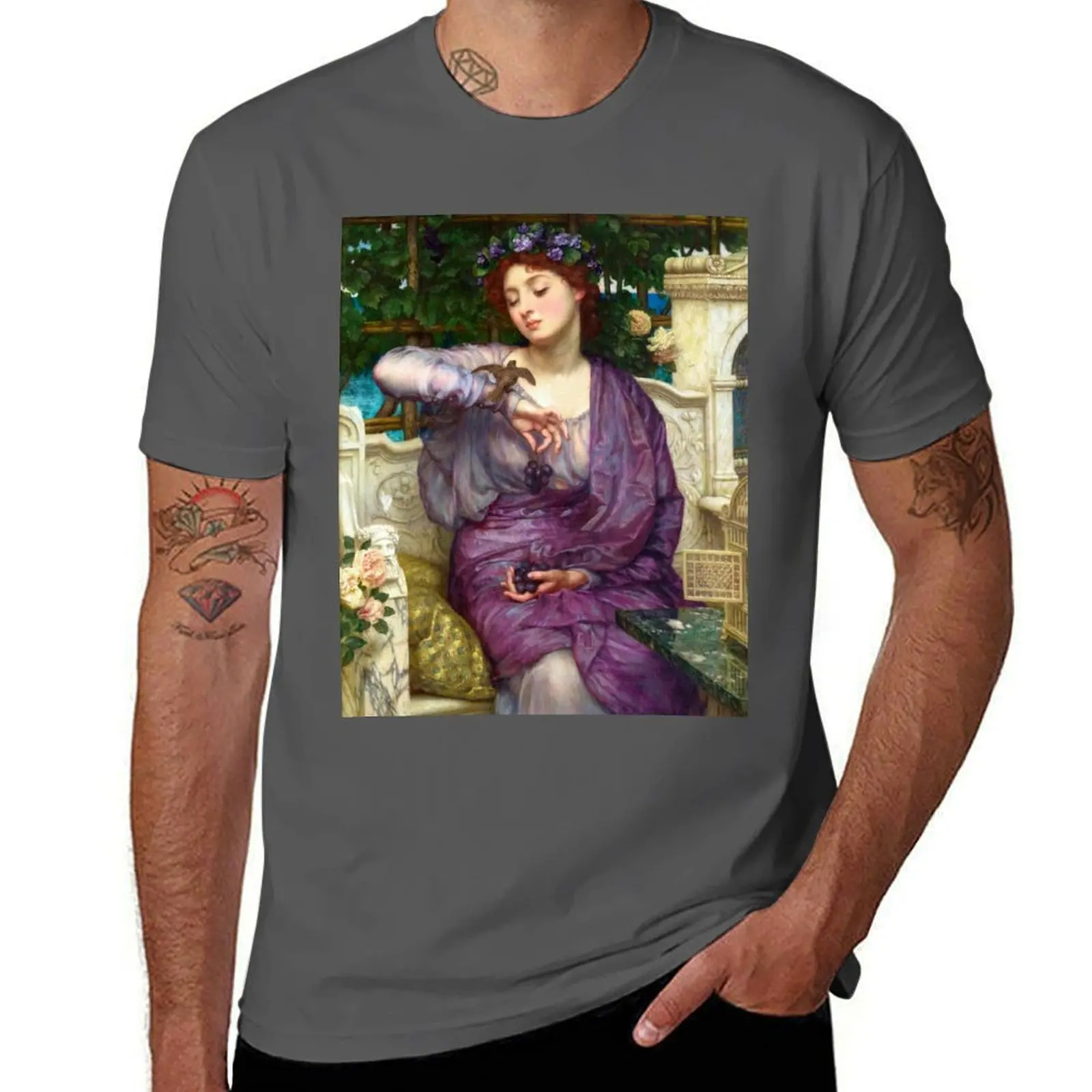

Lesbia and Her Sparrow - Sir John Edward Poynter T-Shirt Gym Wear Breathable Short Sleeve Tee