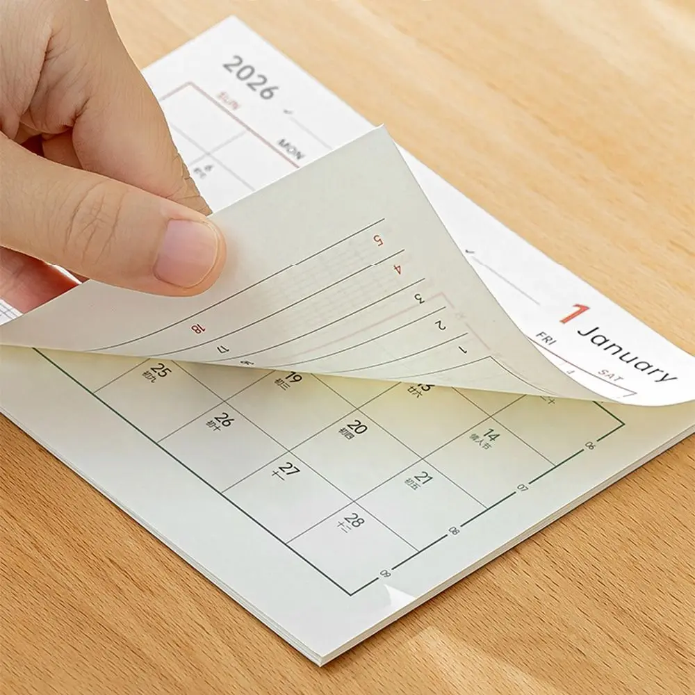 

Self-discipline Plan 2026 Desk Calendar Multicolor Multi-Function Makeup Brush Holder Plastic Two Grids Pencil Container