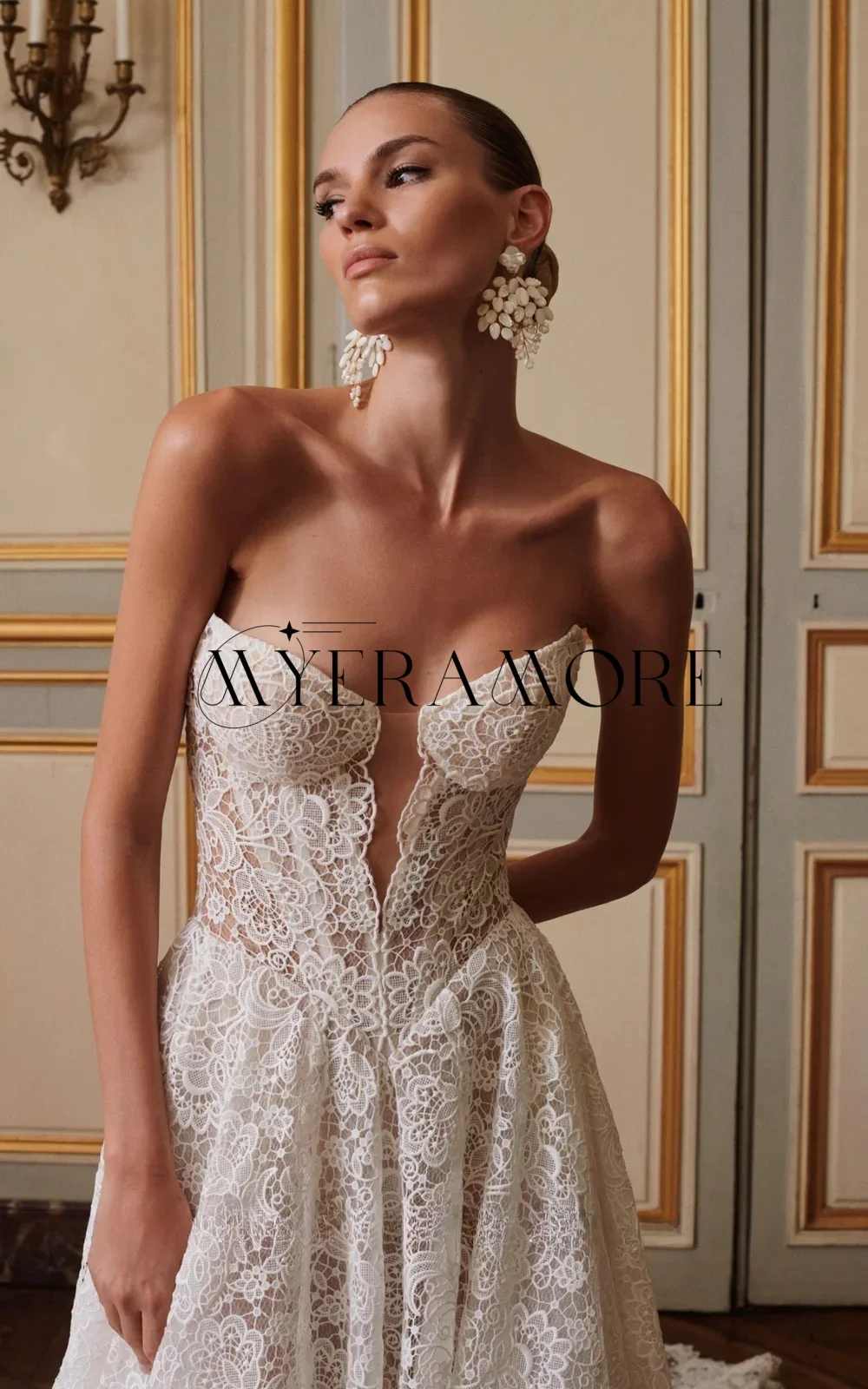

Fashion Lace A-Line Wedding Dresses Sweetheart Zipper Backless Bridal Gowns Customized vestidos de novia