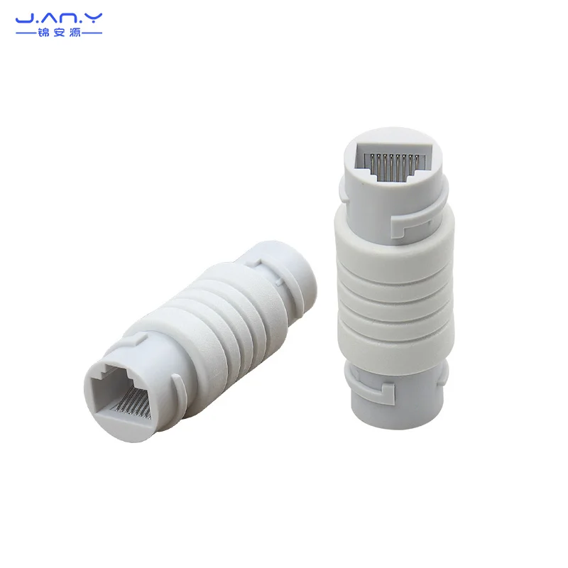 Buiten Waterdichte Netwerkkabel Rj45 Rechte Kop Gigabit Netwerk Connector Crystal Head Extension Adapter Rj45 Stofdicht