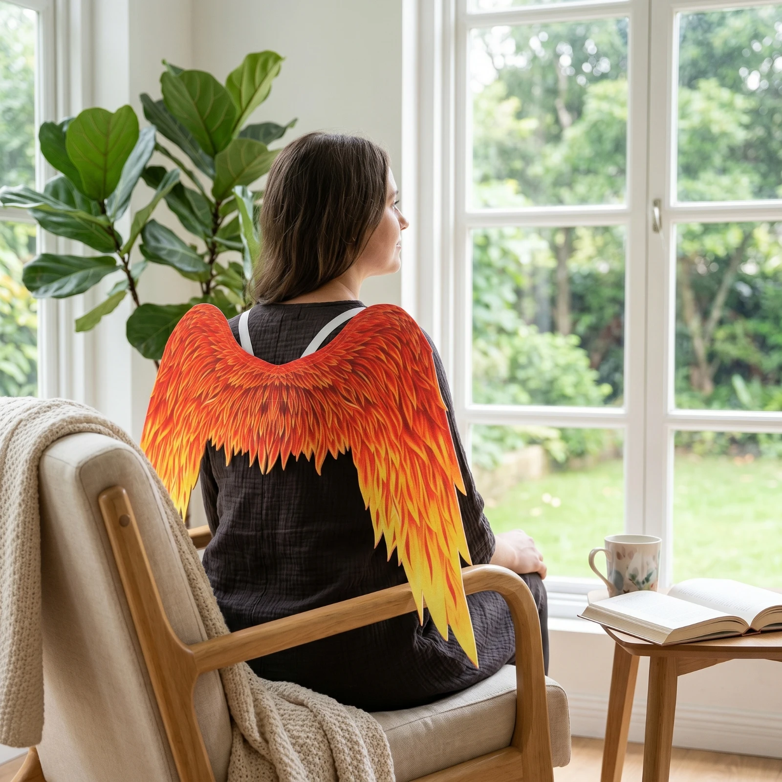 Mythical-Fire-Wings Foldable Cosplay Wings Eye-Catching Stylish for Cosplayers, Halloween, Carnival