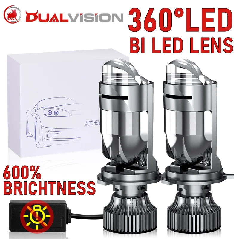 

Mini HD Projector Lens H4 LED 2PCS Car Headlight Bulbs CANBUS 6000K Turbo Motor Lamps CSP CHIPS 9003 HB2 High Low Dual Beam 12V
