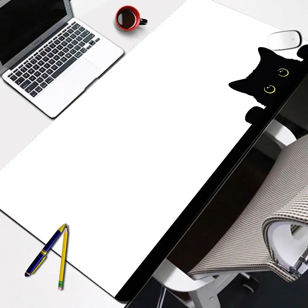 

HD Printing Funny black cat Mouse Pads Cute Cat Computer XXL Mausepad Company Desk Pad Large Cushion Office Accessories Rug