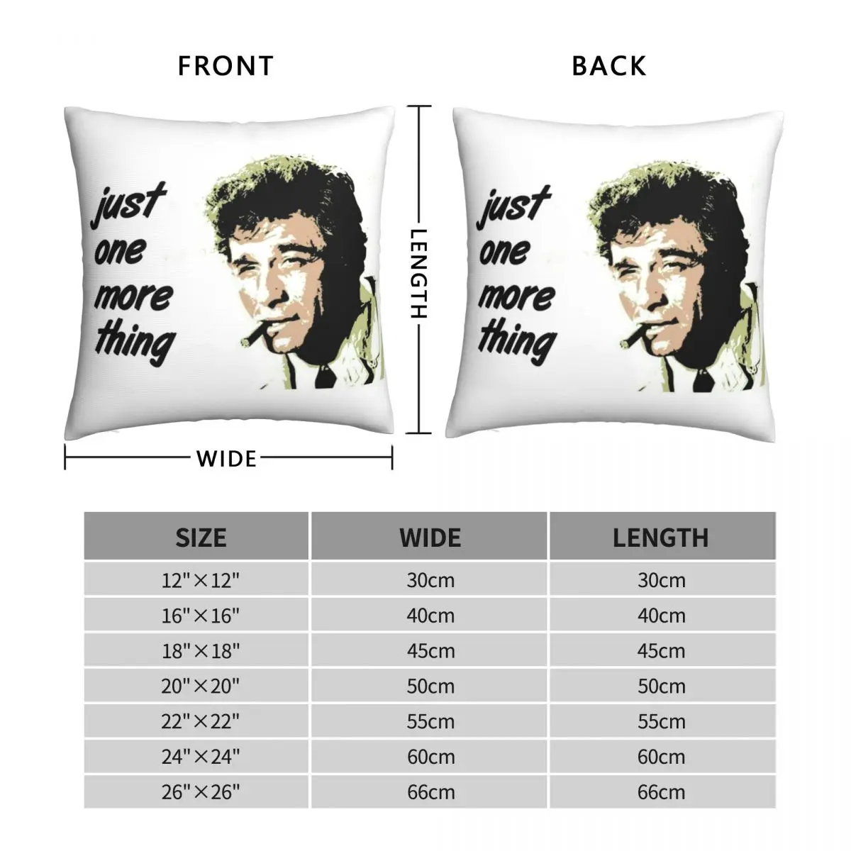 Columbo Pillowcase Polyester Linen Velvet Printed Zip Decor Throw Pillow Case Car Cushion Case