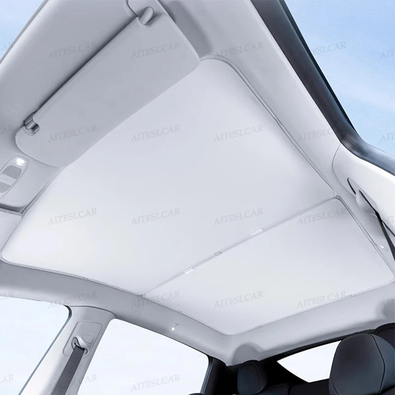 For Tesla Model 3/Y Highland Model Y Juniper 2026 Ice Cloth Buckle Glass Roof Sunshade Car Front Rear Sunroof Skylight