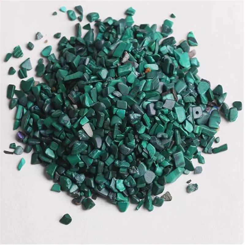 100g Malachite Crystal Gravel Mineral Crystal Chip Beads Home or Fountain Decor Tumbled Stone Degauss Healing Reiki