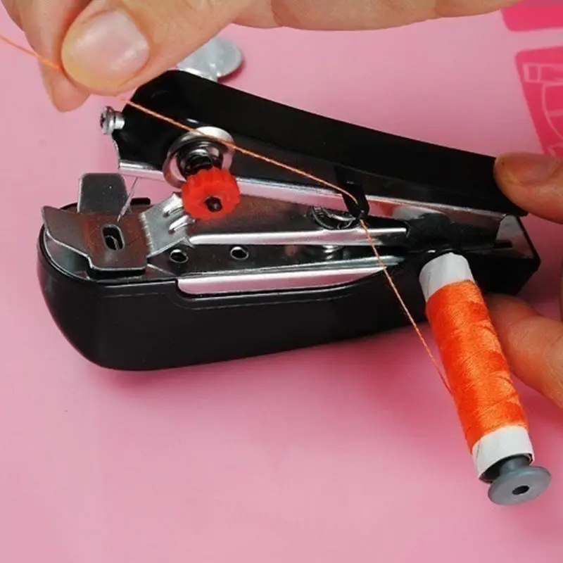 Mini máquina de coser Manual portátil, accesorios de herramientas de costura de tela, multifuncional, Color aleatorio