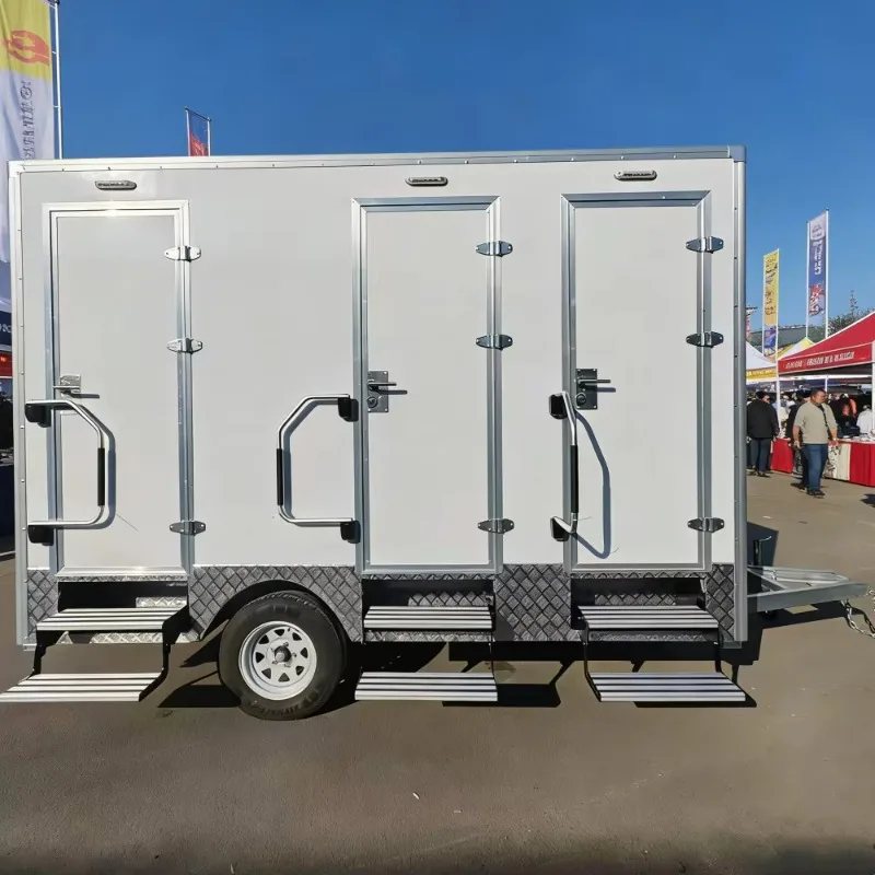 Customized Portable Construction Site Toilet House Shower Toilet Mobile Movable Portable Toilet Trailer For Outdoor