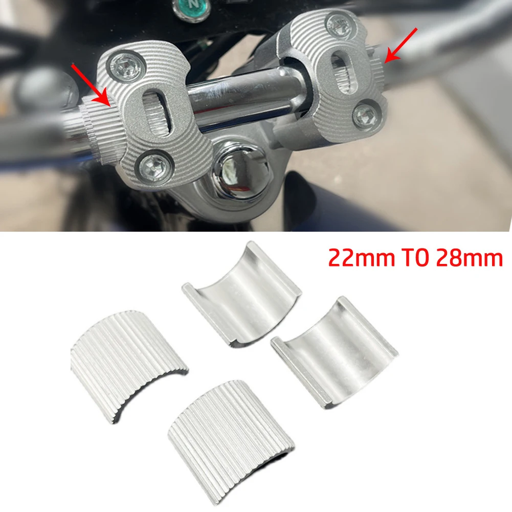 4 pezzi 22mm 7/8 pollici a 28mm 1-1/8 pollici moto manubrio montaggio riser morsetto conversione spessore distanziale accessorio moto