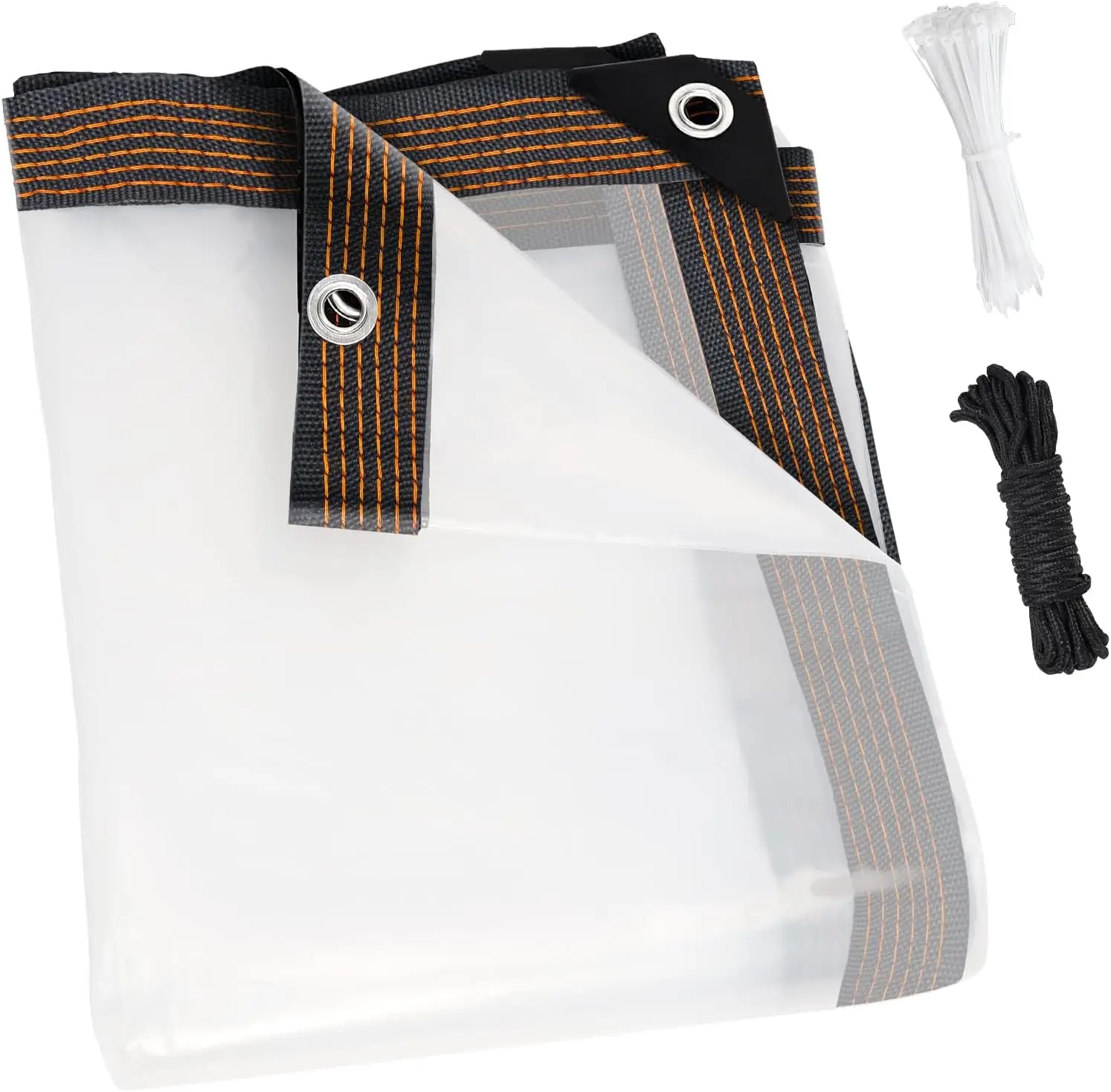 

8x16 FT Heavy Duty Clear Waterproof Tarps Outdoor Garden Rainproof Covering,Clear Vinyl Tarp with Grommets,Transparent Water