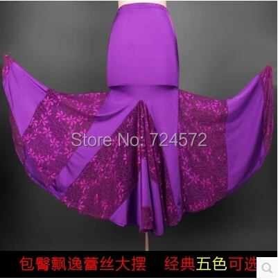 Ballroom dance costume sexy lace Fishtail ballroom dance skirt  for women ballroom dance competition skirt 6kinds of colors