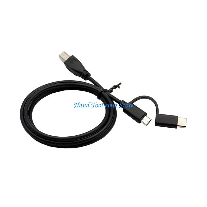 H37F Type C/Micro USB Male to USB-B Male Data Cable Cord Universal Phones Printer Scanner Tablet Converter Adapter Wire Line