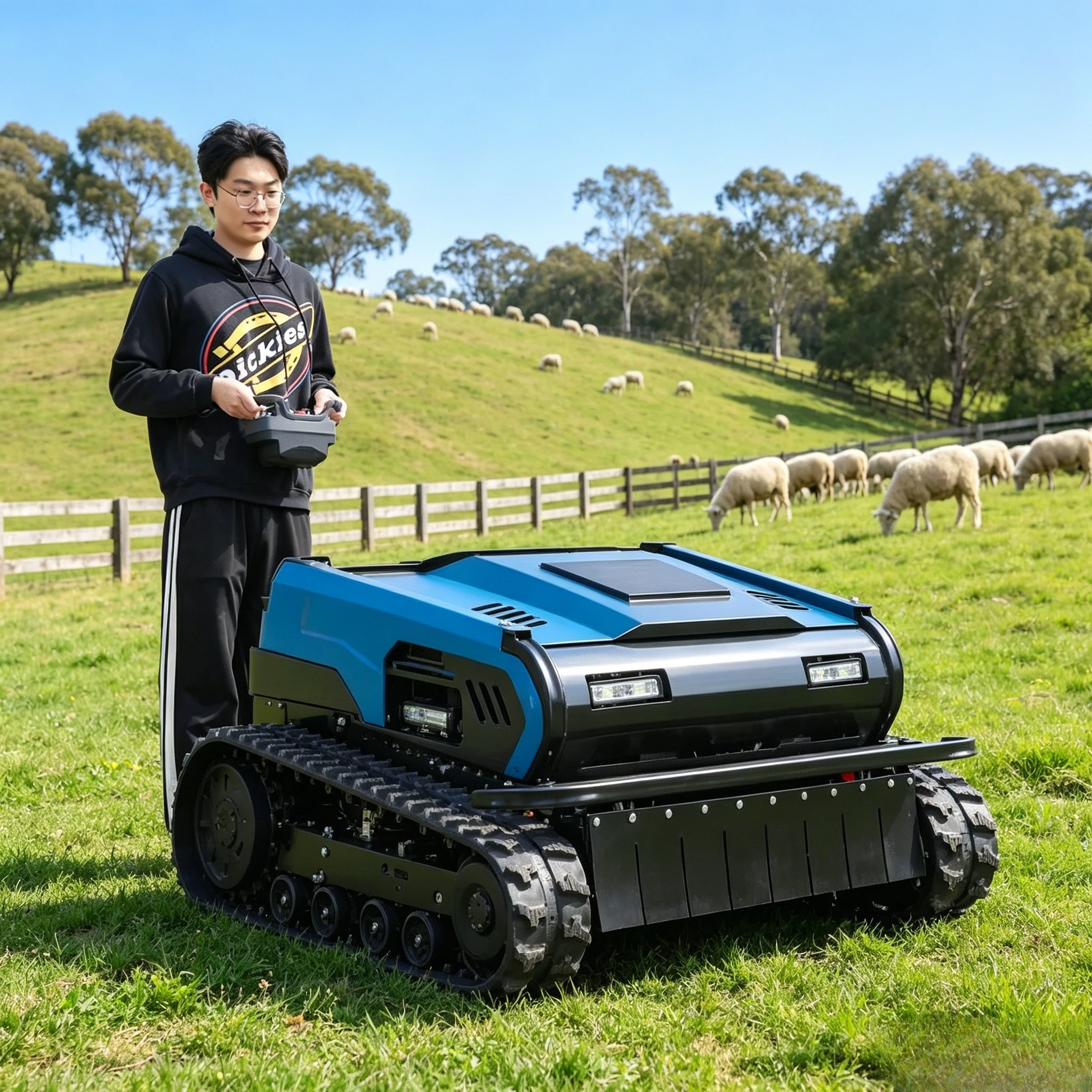 High Quality 24V 1800W DIY Garden Robot Weeder Efficient Remote-Controlled 4-Stroke Self-Propelled 24V Cutting Lawn Mower
