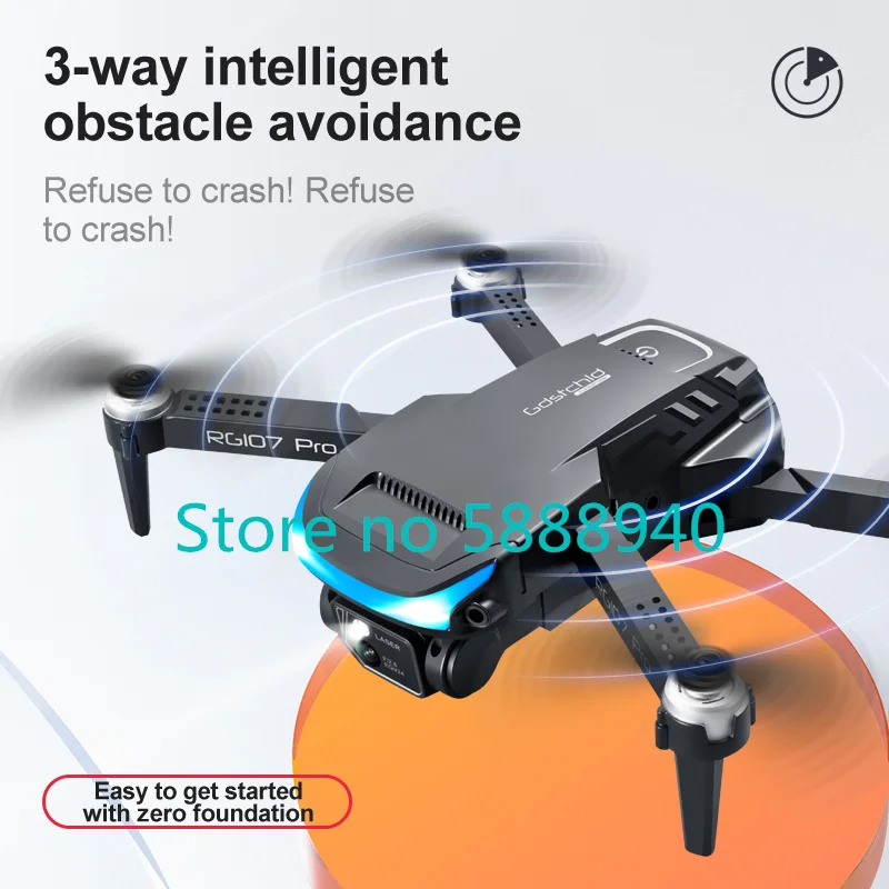 Mini 3-Way Obstacle Avoidance Drone RC Helicopter 4K Dual HD Camera Option Flow Professional Foldable Quadcopter Boy Gift RC Toy