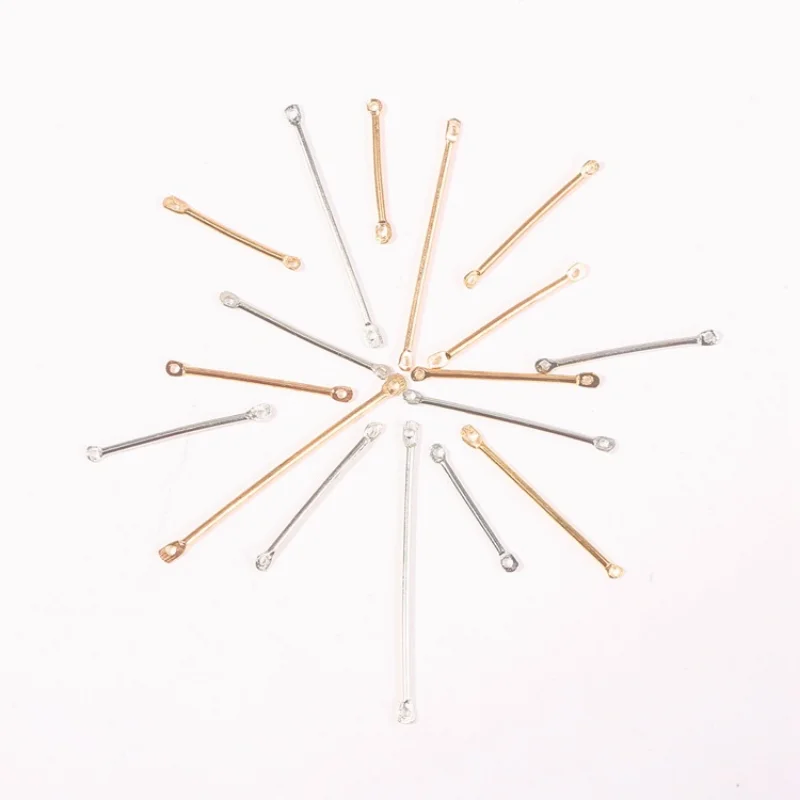 50pcs Links for Jewelry Making Connector Bar Link Earring Connectors 2-Hole Stick Strip Beads Necklace Bracelet Connectors