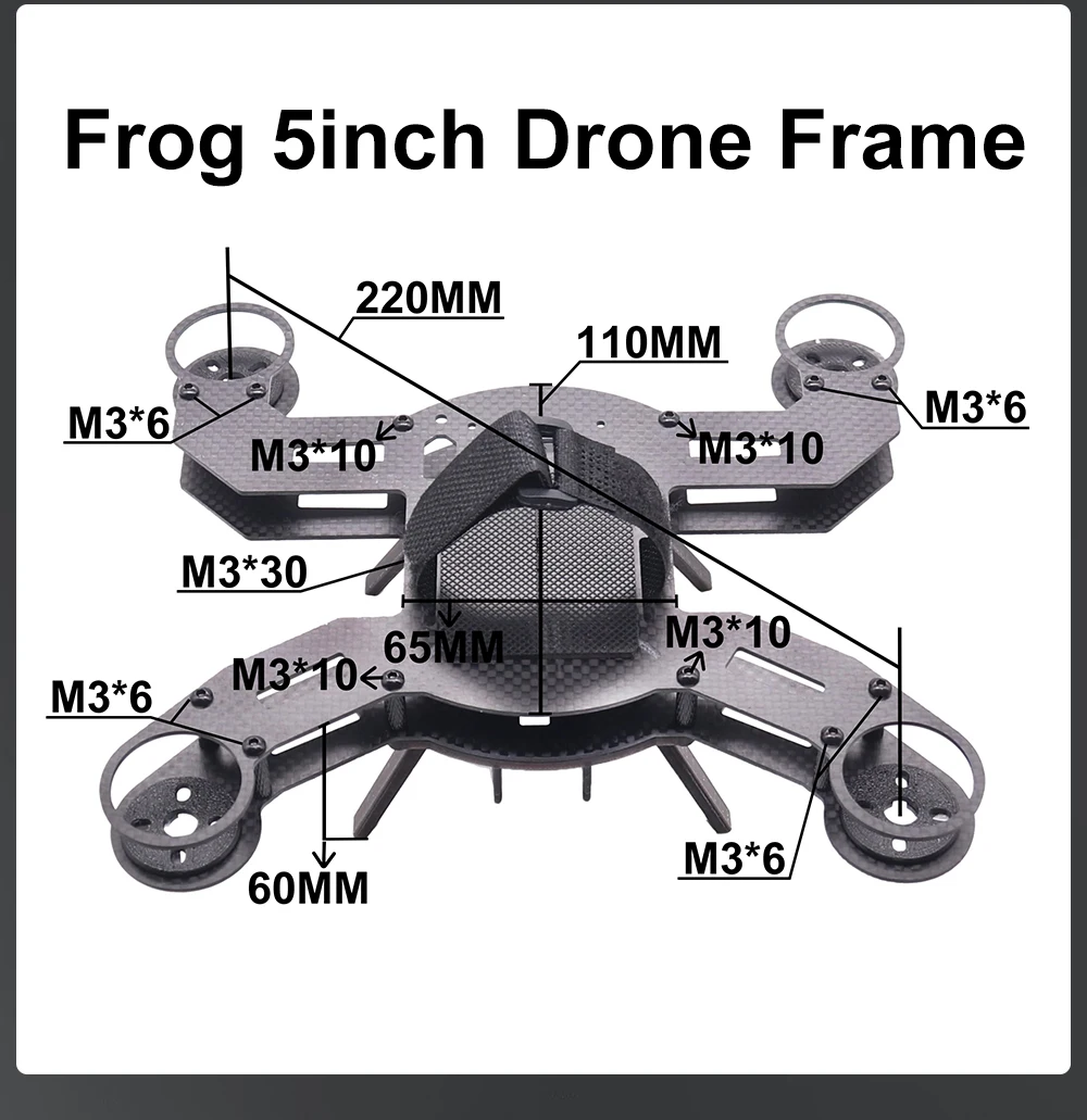 B-CUBE Frog 5inch FPV Drone Frame Kit Carbon Fiber Racing Drone Quadcopter Freestyle INAV Beatflight F722 M10 GPS Flight Control
