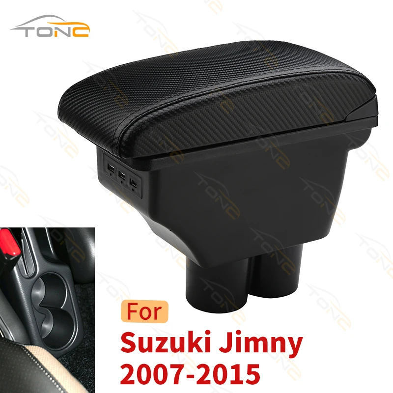 Car Armrest For Suzuki Jimny elbow rest Interior details 2007-2015 center console storage box 3USB charging car accessories