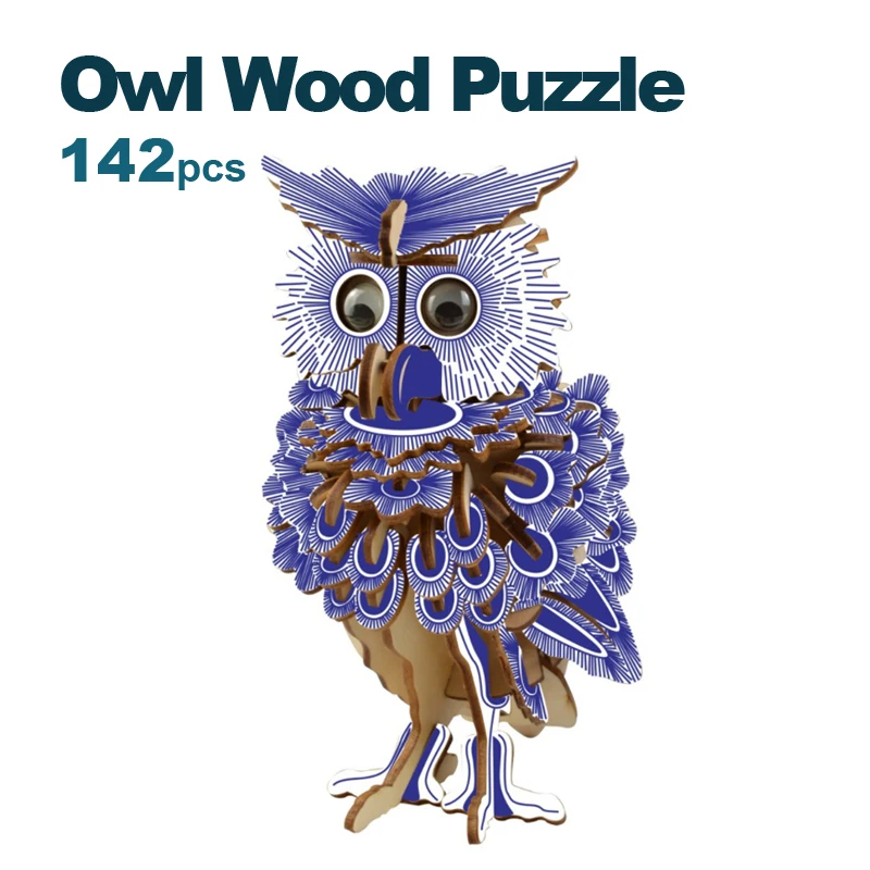 Owl Children 3d Puzzle Wooden Puzzle Toy 3d Game Puzzle Creative Handmade Children's Toys Diy Gifts p108