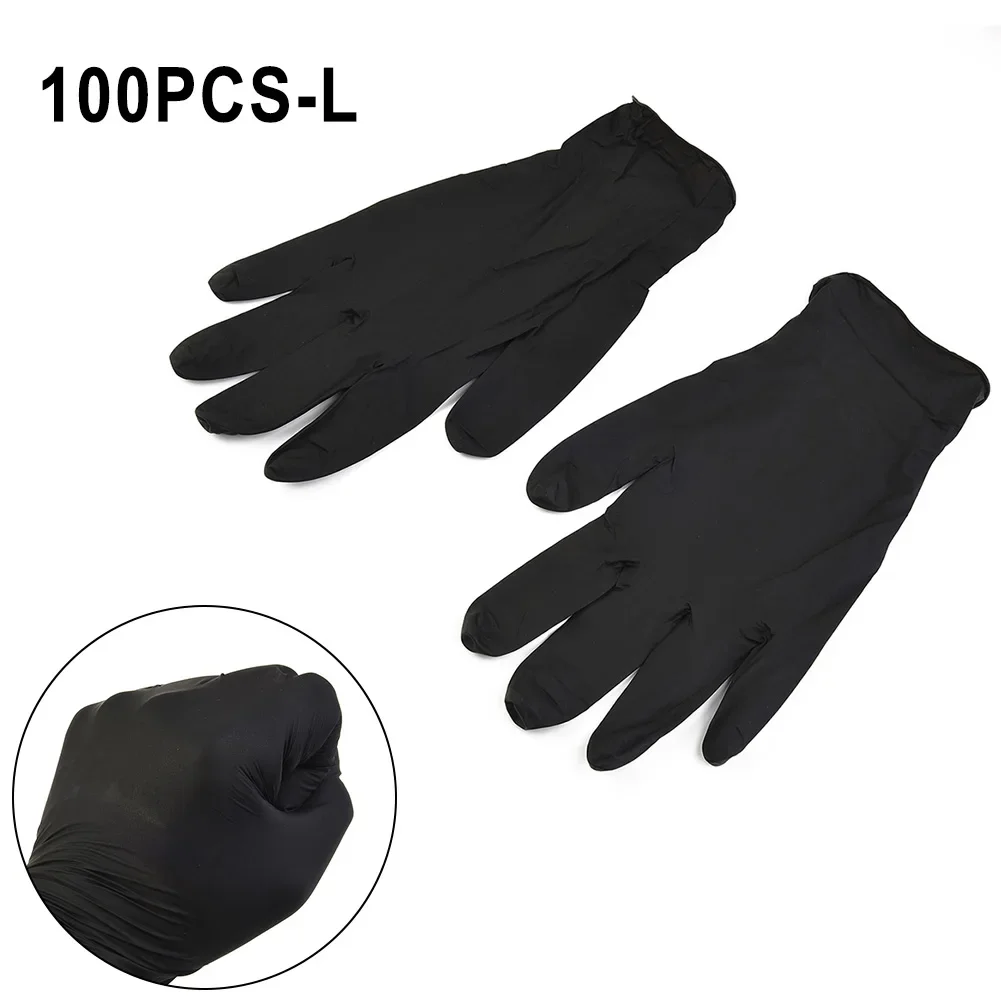 100pcs/set Protective Gloves Pure Nitrile Gloves Latex Free Protective Gloves Work Gloves For Home Cleaning Inspection