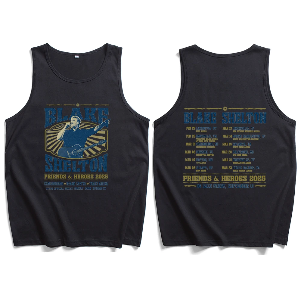 Blake Shelton Tour 2025 Tank Tops Vest  Man Woman Summer Casual Sleeveless T-shirt Fans Gift Tops