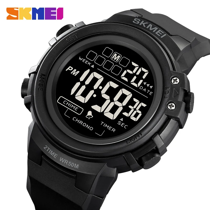 SKMEI Countdown Stopwatch Sport Watch Mens Watches Top Brand Luxury Men Wrist Watch Waterproof LED Electronic Digital Male Watch