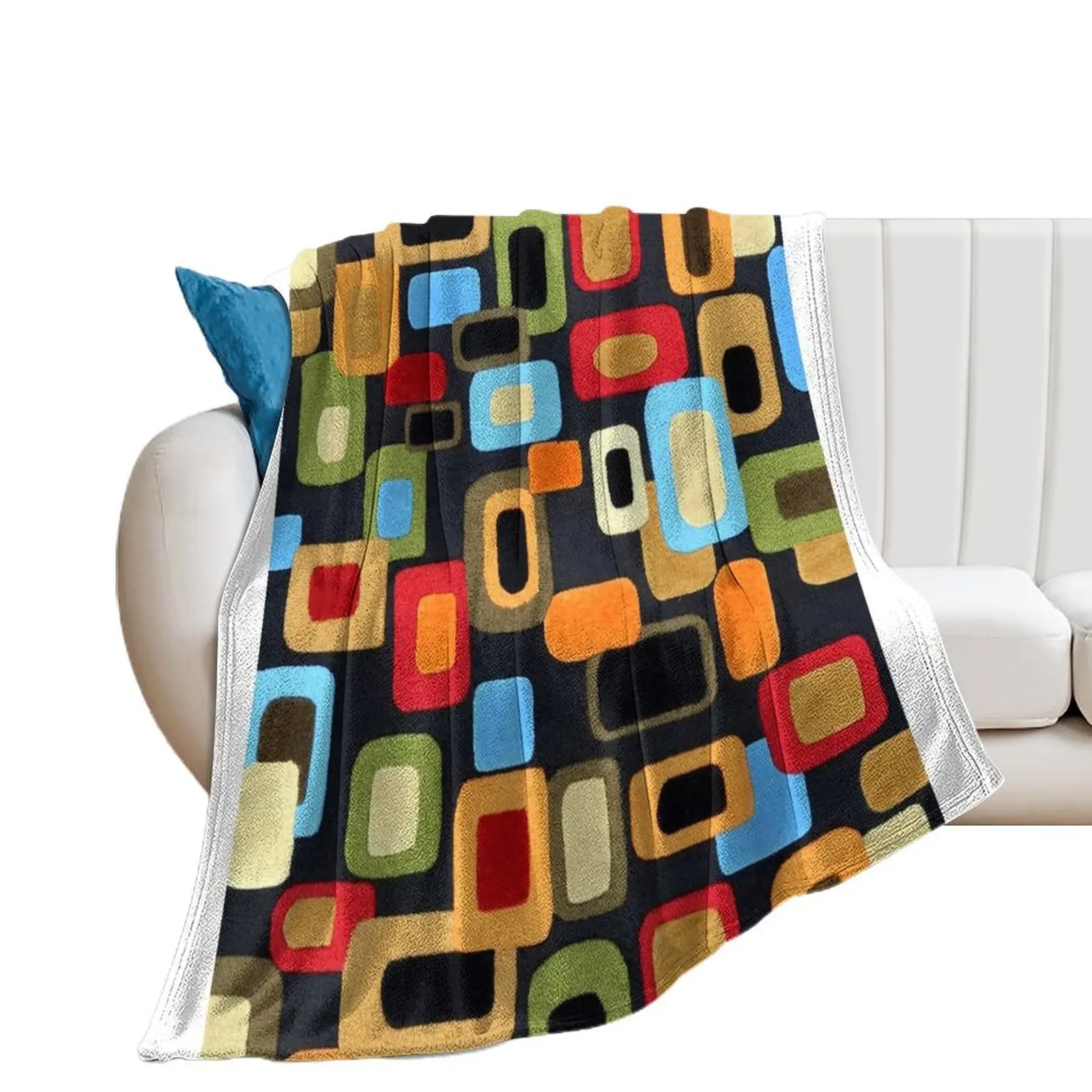 Blazing Mid-Century Pattern Throw Blanket christmas decoration Warm Blankets