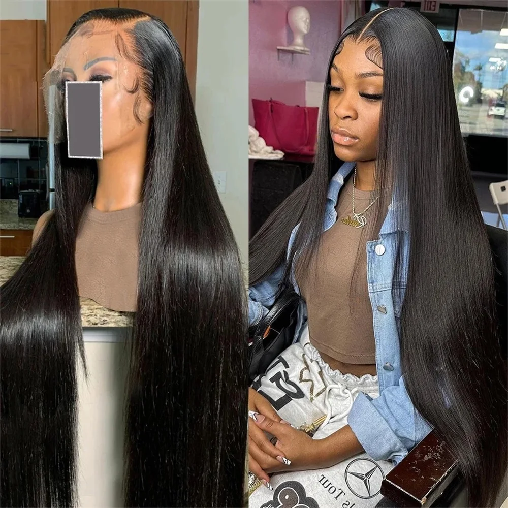 36Inch Bone Straight Human Hair Wig 200 Density 13X4 13x6 HD Lace Frontal Wigs For Black Women Long Cheap Brazilian 360 Lace Wig