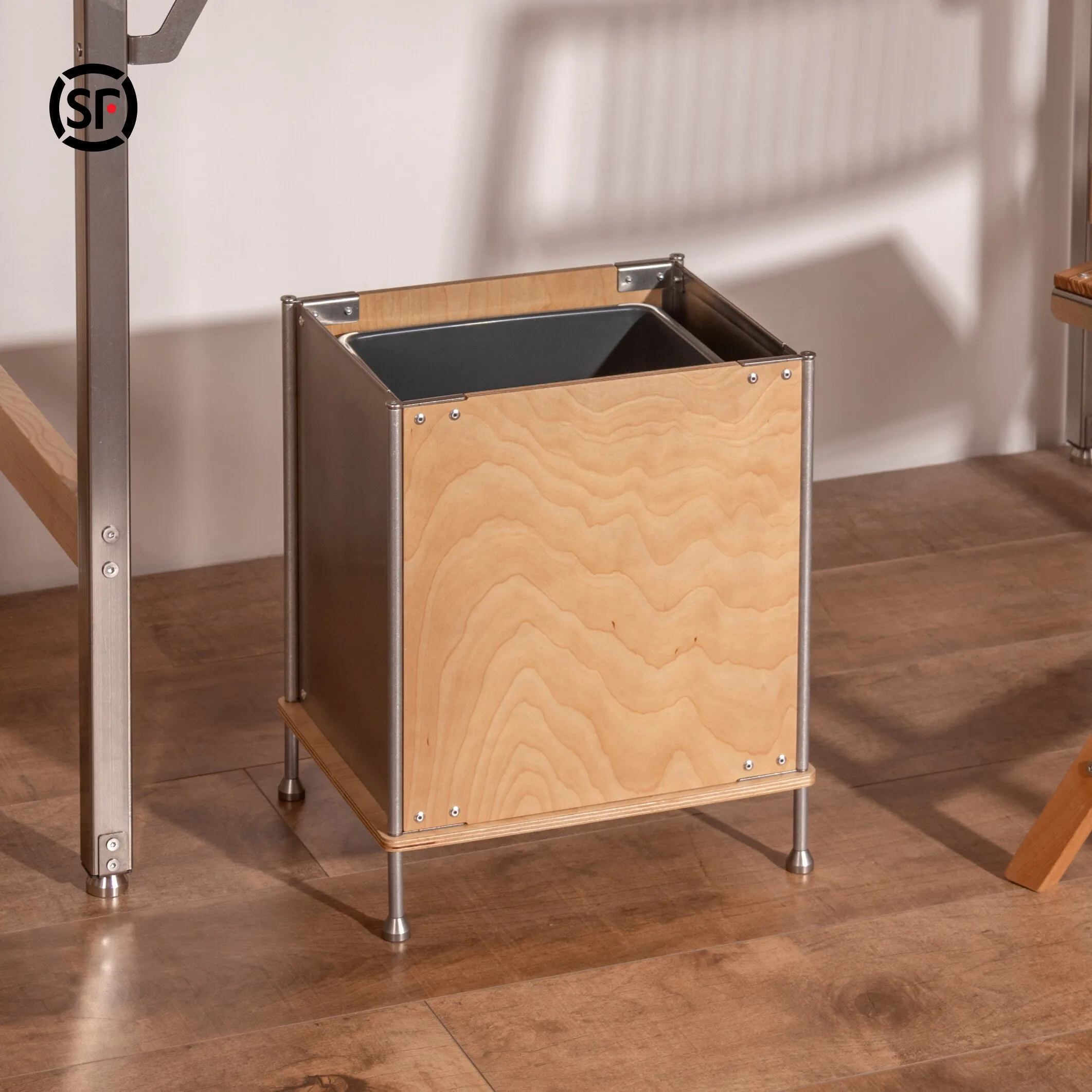 Open Top Trash Can, Waste Bin with Inner Bucket and Lightweight Corrosion-Resistant Construction for Bedrooms or Home Offices