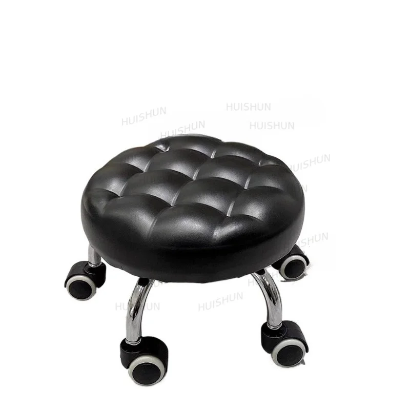 Rolling Stool with Wheels Low Swivel Stool Caster Wheels Floor Cleaning Household Work Stool Manicure Pedicure Seat
