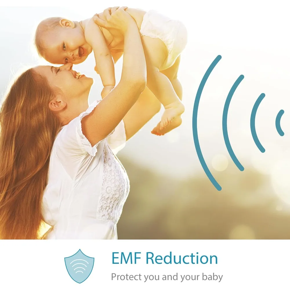 Low EMF 5" HD Auto Noise Reduce Baby Monitor with 2 Cameras.No WiFi Long Range, Split Screen, 2-Way Talk, Lullaby, Auto Night Vi